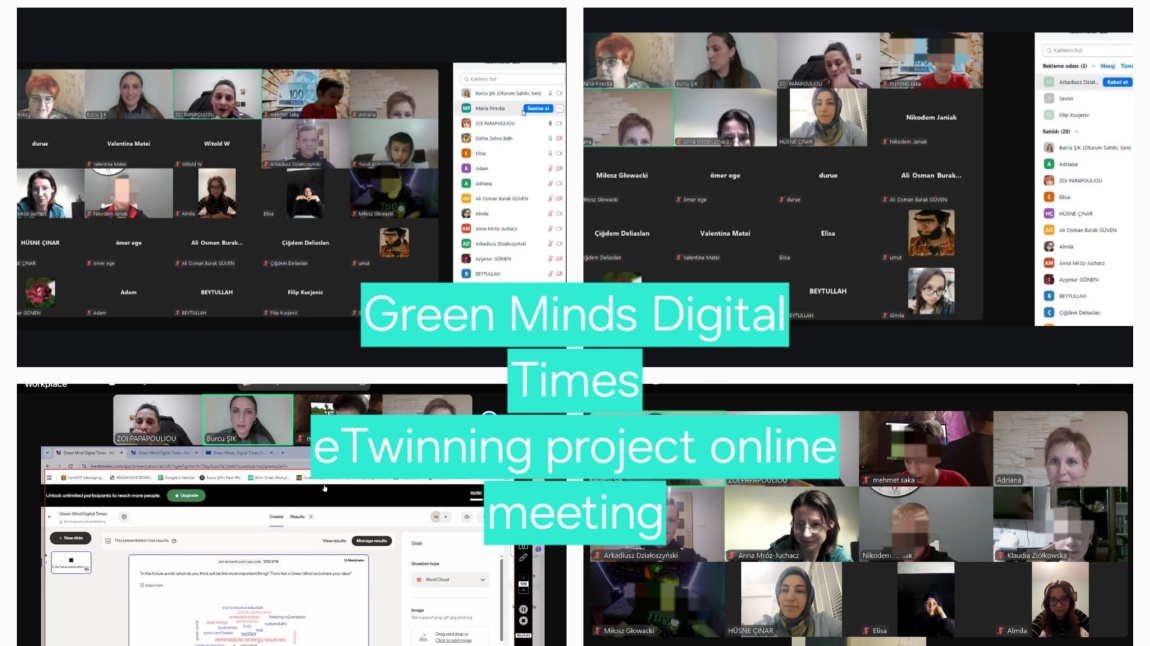 Green Minds Digital Times Avrupa Projemizin Online Toplantısı